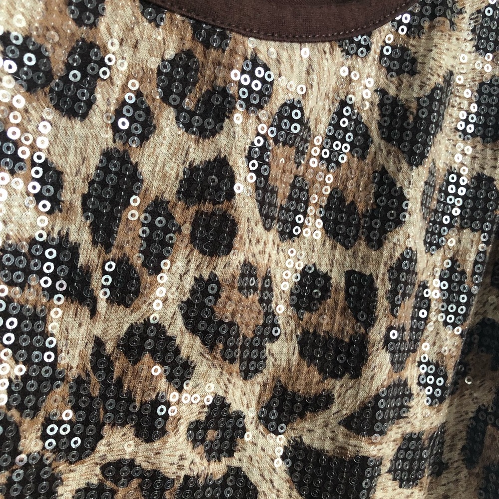 BONGO Sequined Cheetah Print Tank